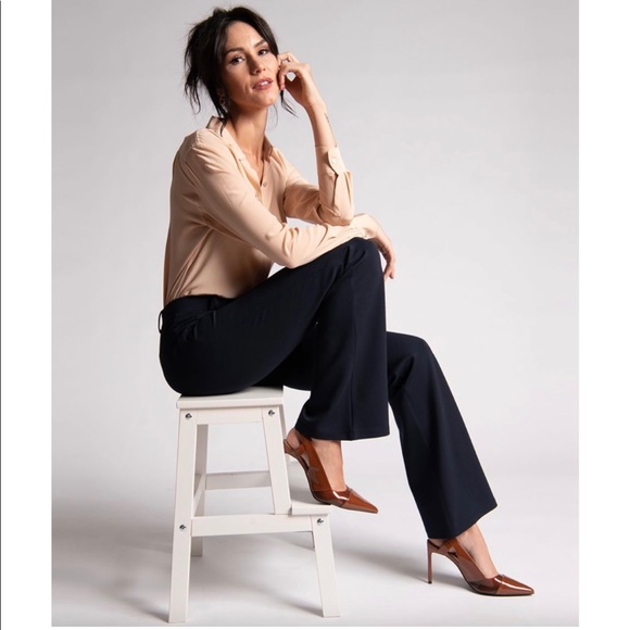 Betabrand Pants & Jumpsuits Betabrand Tall Classic Yoga Boot Cut Navy Blue Dress Pants